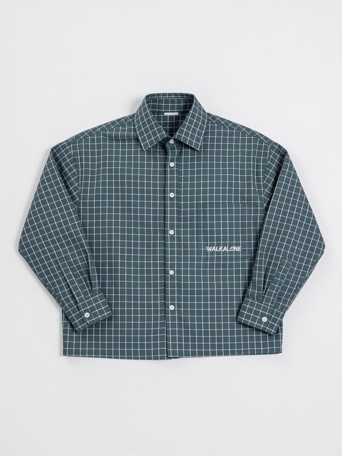 Off-Grid Cropped Shirt — Charcoal Green