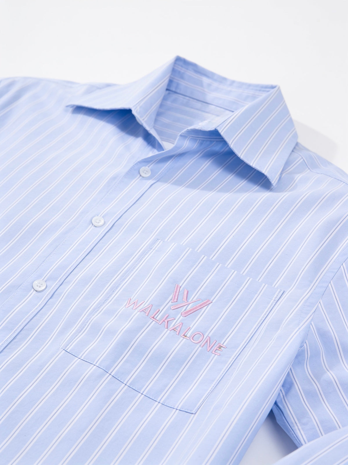 Break the Line Cropped Shirt — Sky Blue