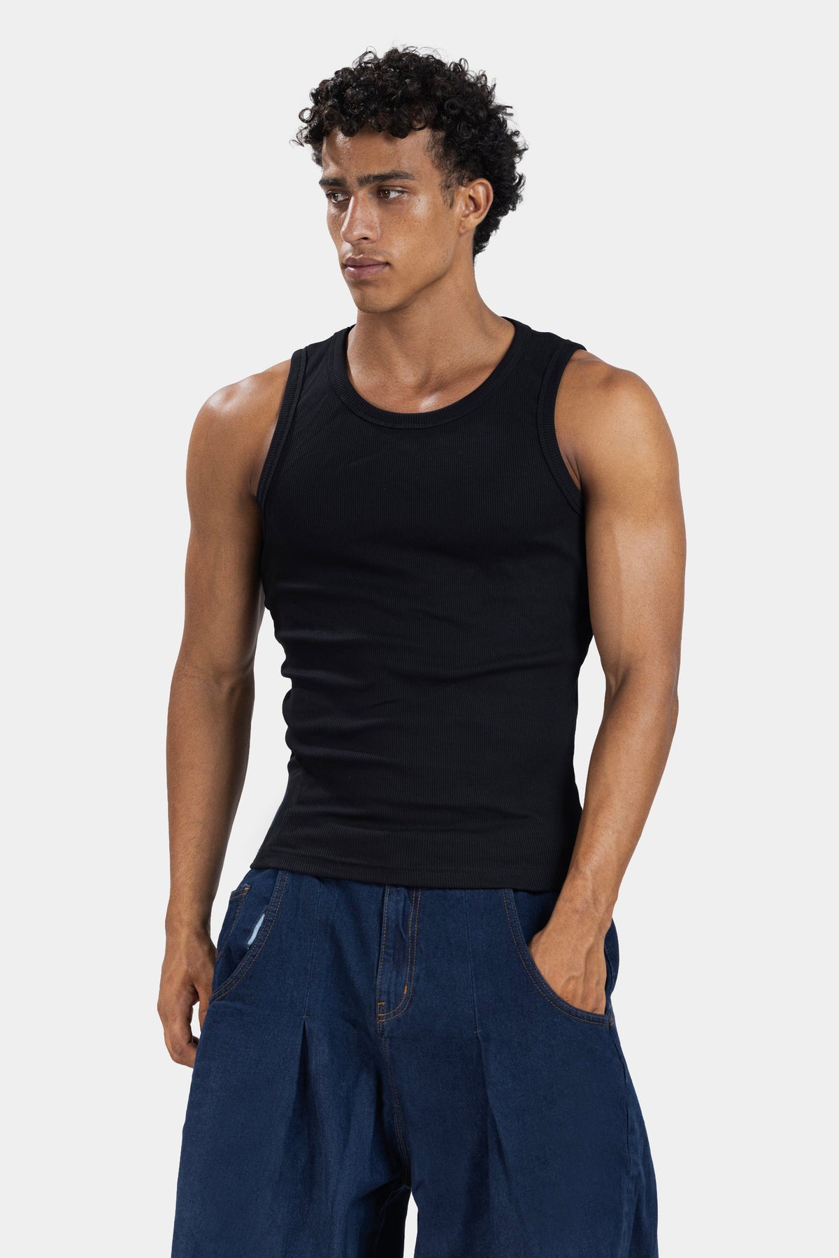Solo Core Ribbed Tank — Black