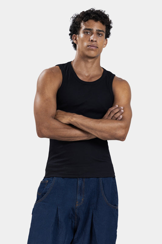 Solo Core Ribbed Tank — Black