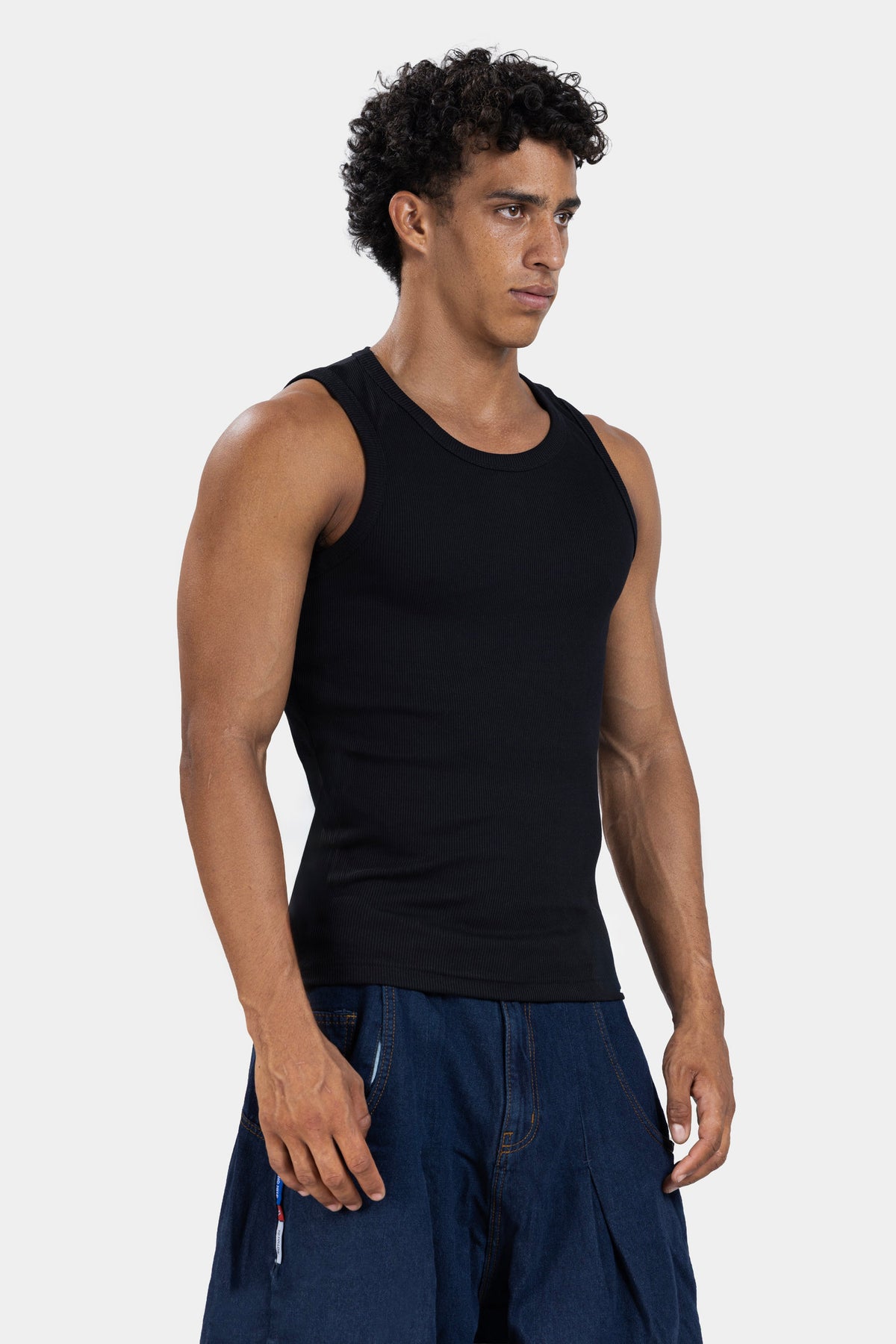 Solo Core Ribbed Tank — Black
