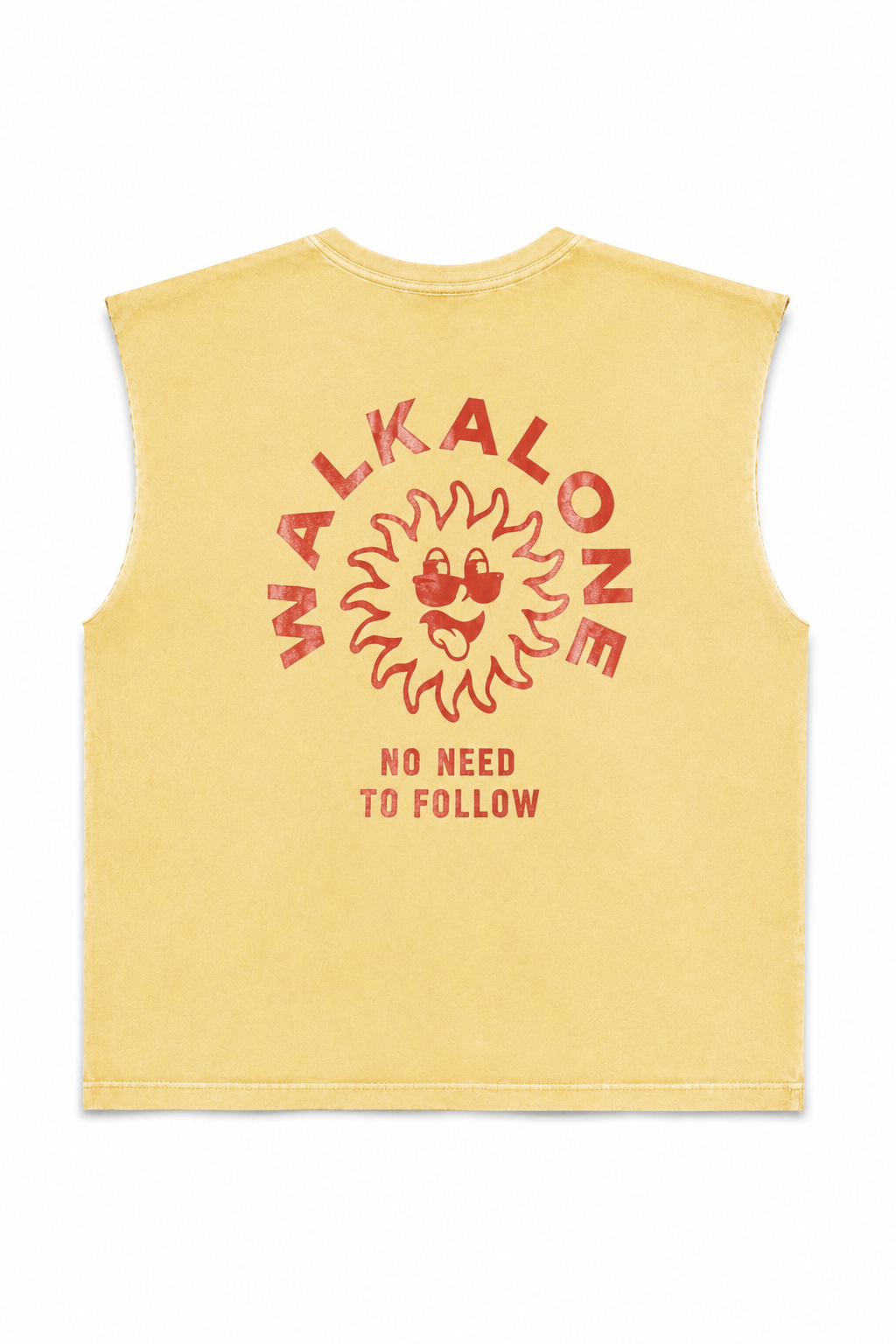 Own Light Sleeveless Tee -Washed-yellow