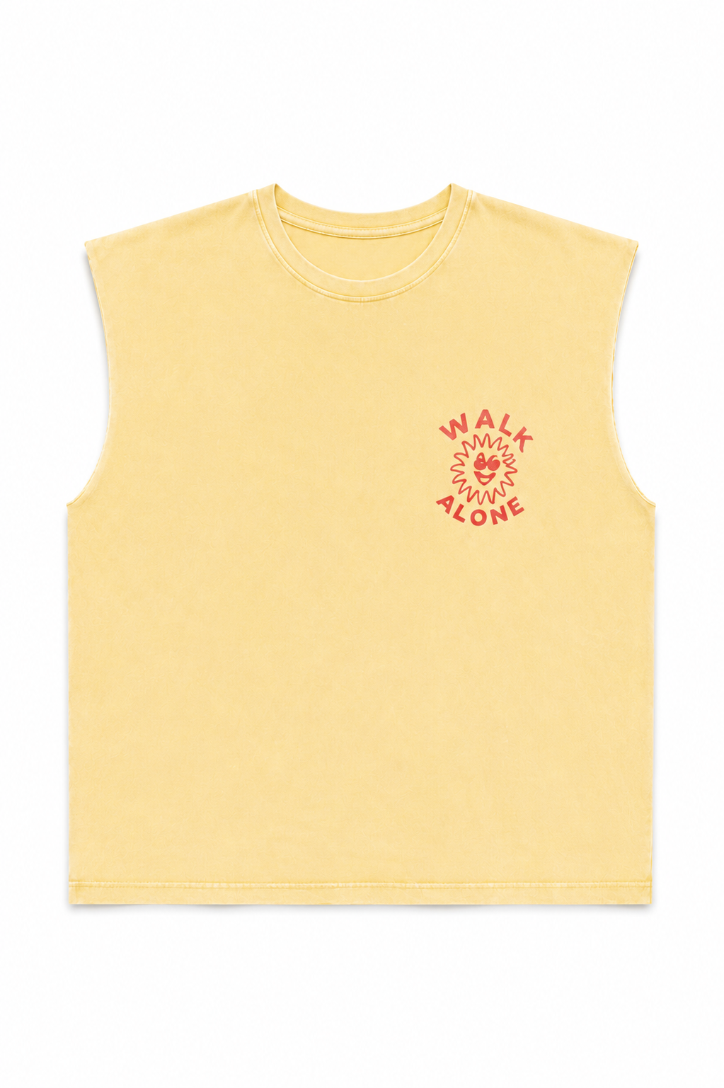 Own Light Sleeveless Tee -Washed-yellow