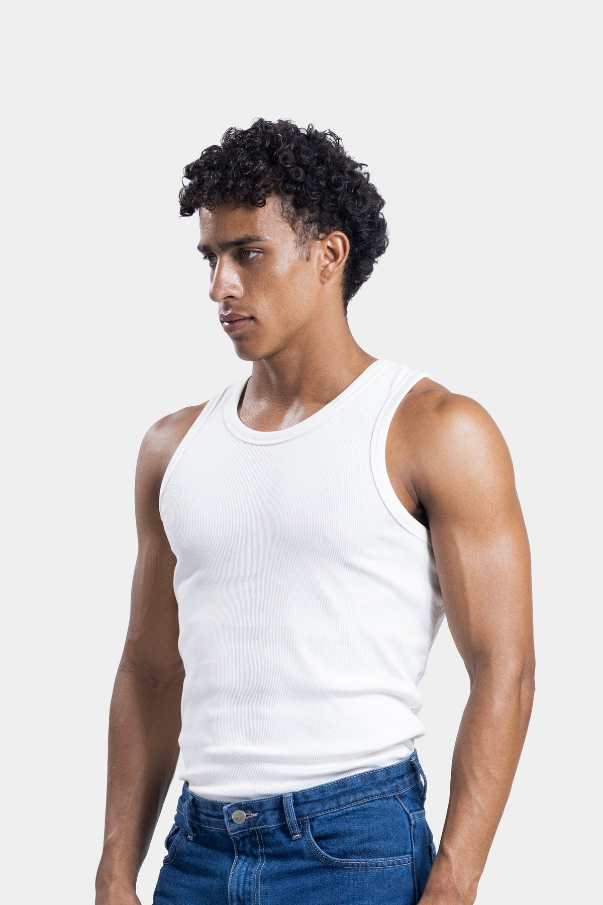 Solo Core Ribbed Tank — White