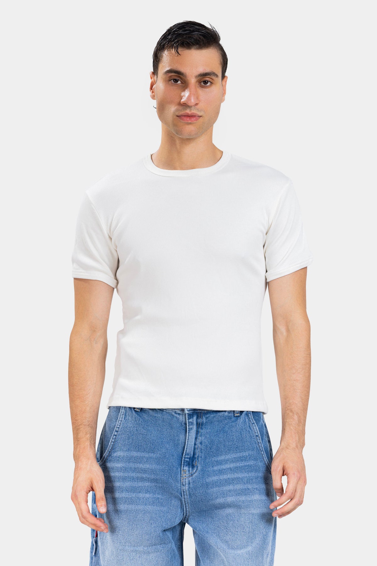 Solo Core Ribbed Tee — White