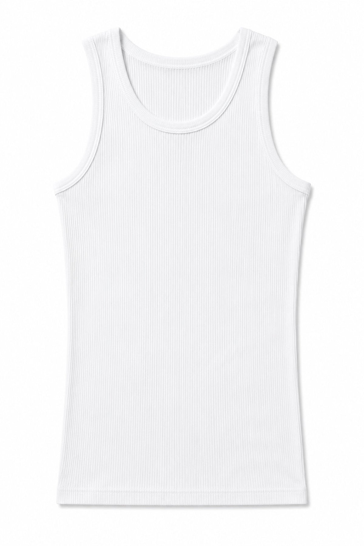 Solo Core Ribbed Tank — White