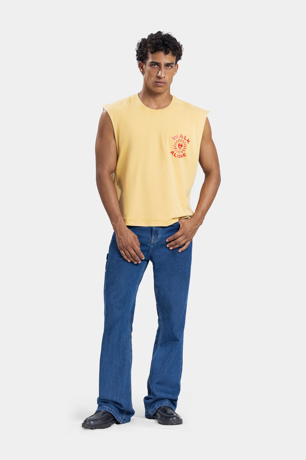 Own Light Sleeveless Tee -Washed-yellow