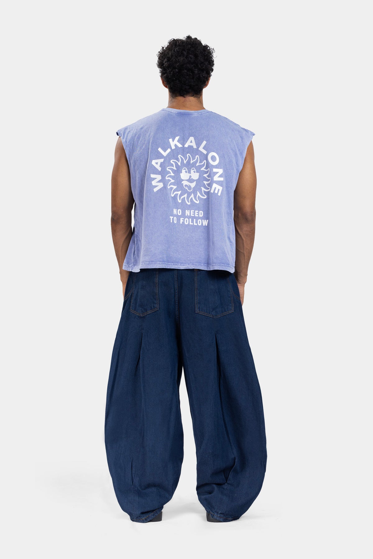 Own Light Sleeveless Tee -Washed Blue
