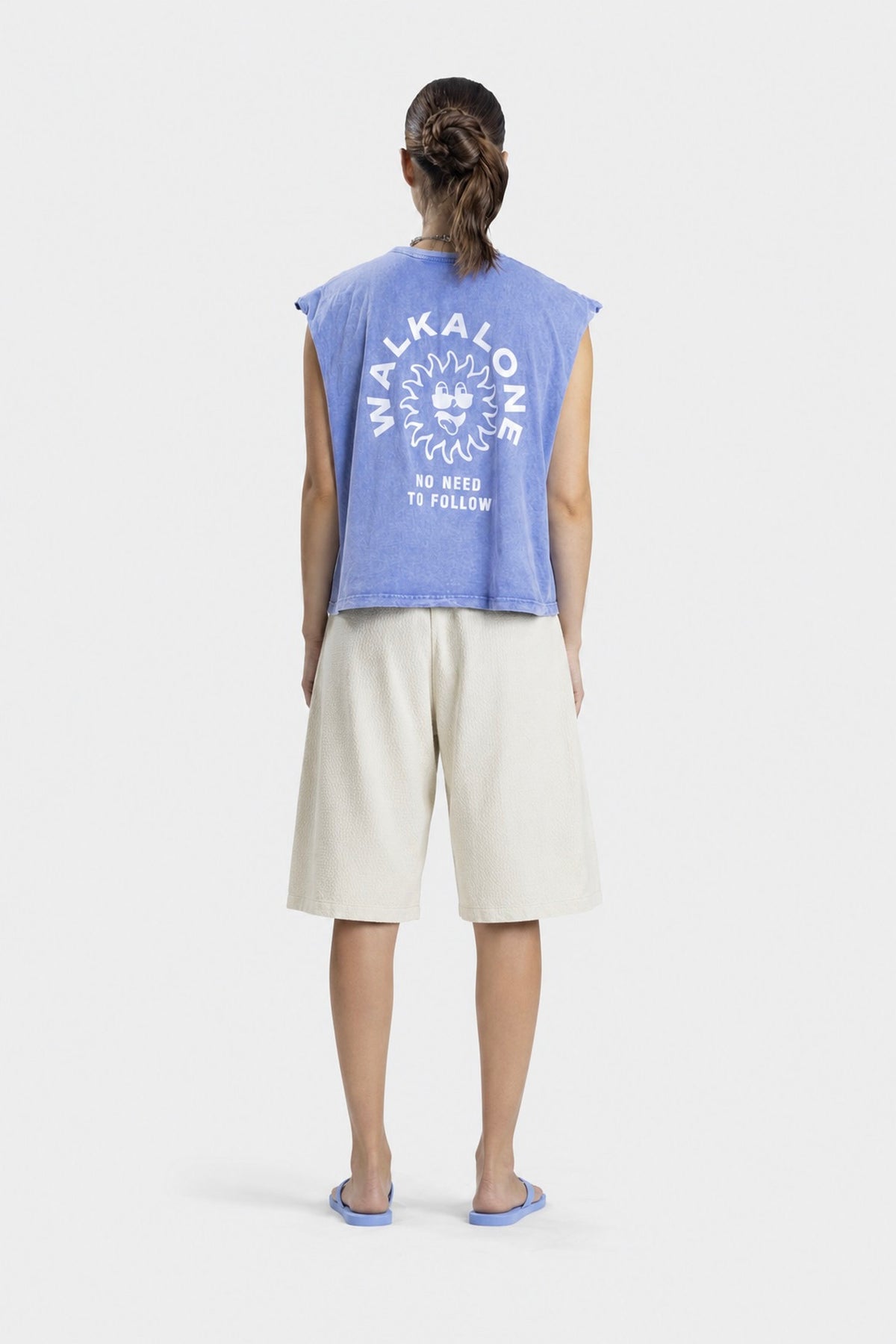 Own Light Sleeveless Tee -Washed Blue