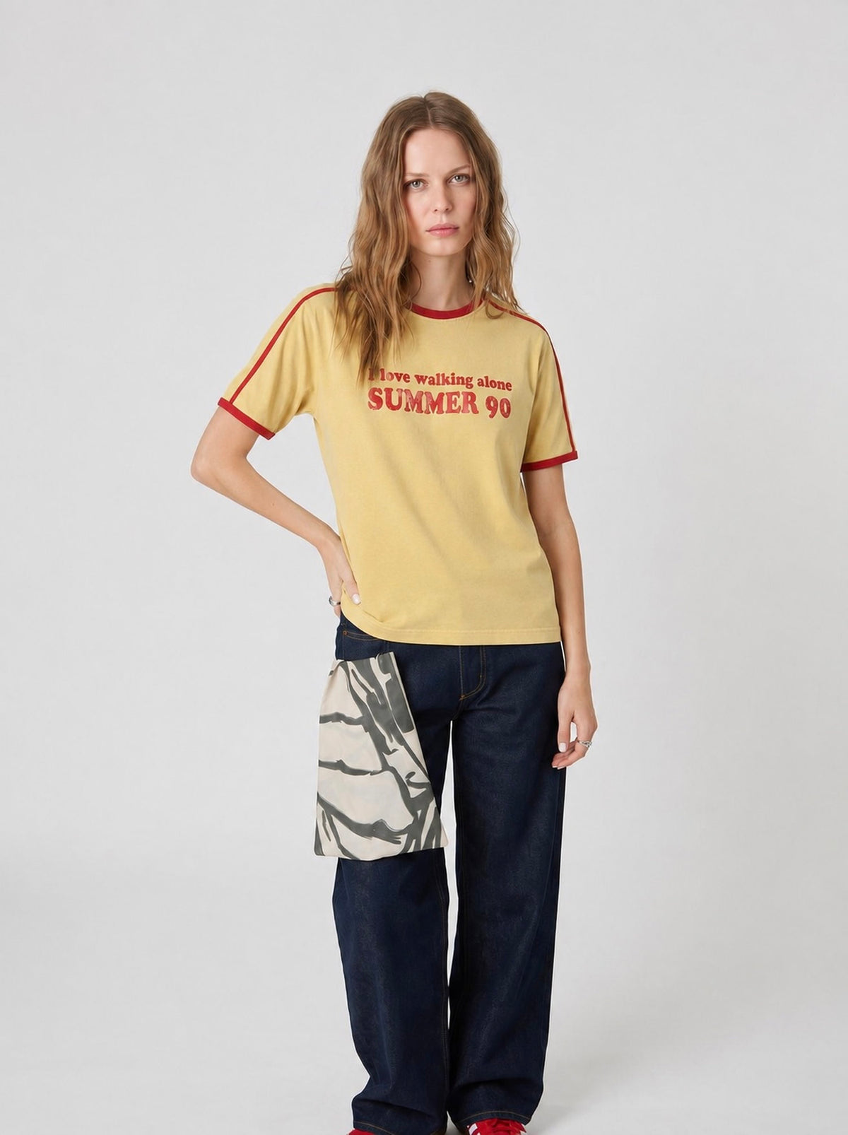 Summer ’90 Ringer Tee -Washed Yellow