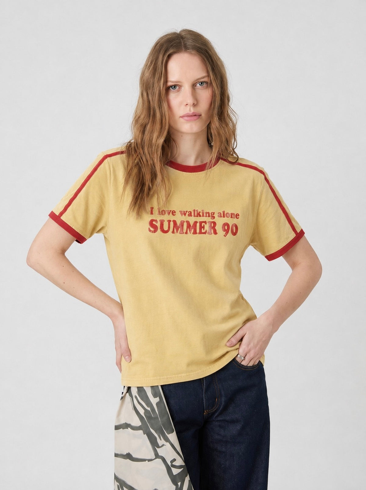 Summer ’90 Ringer Tee -Washed Yellow