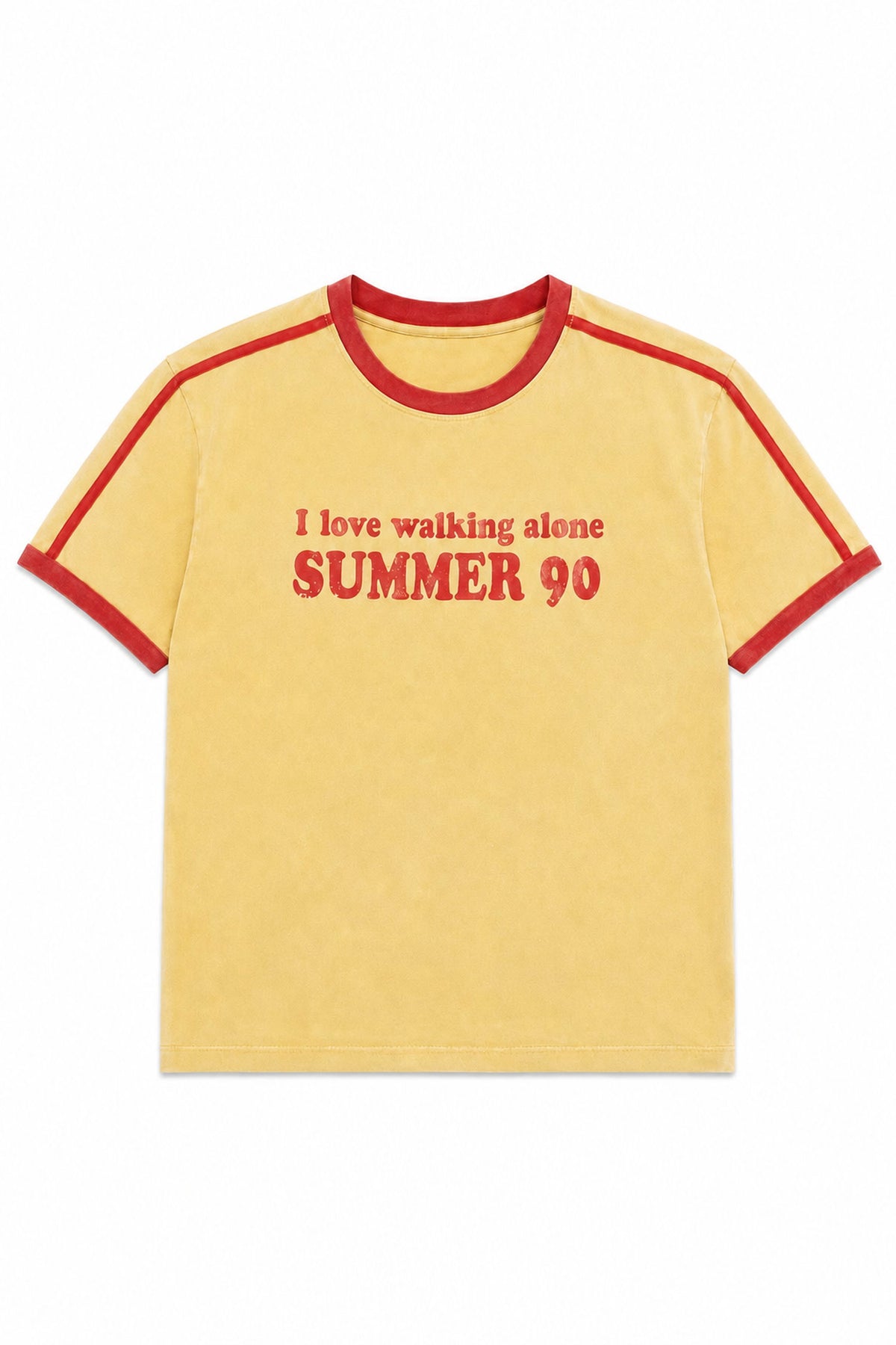 Summer ’90 Ringer Tee -Washed Yellow