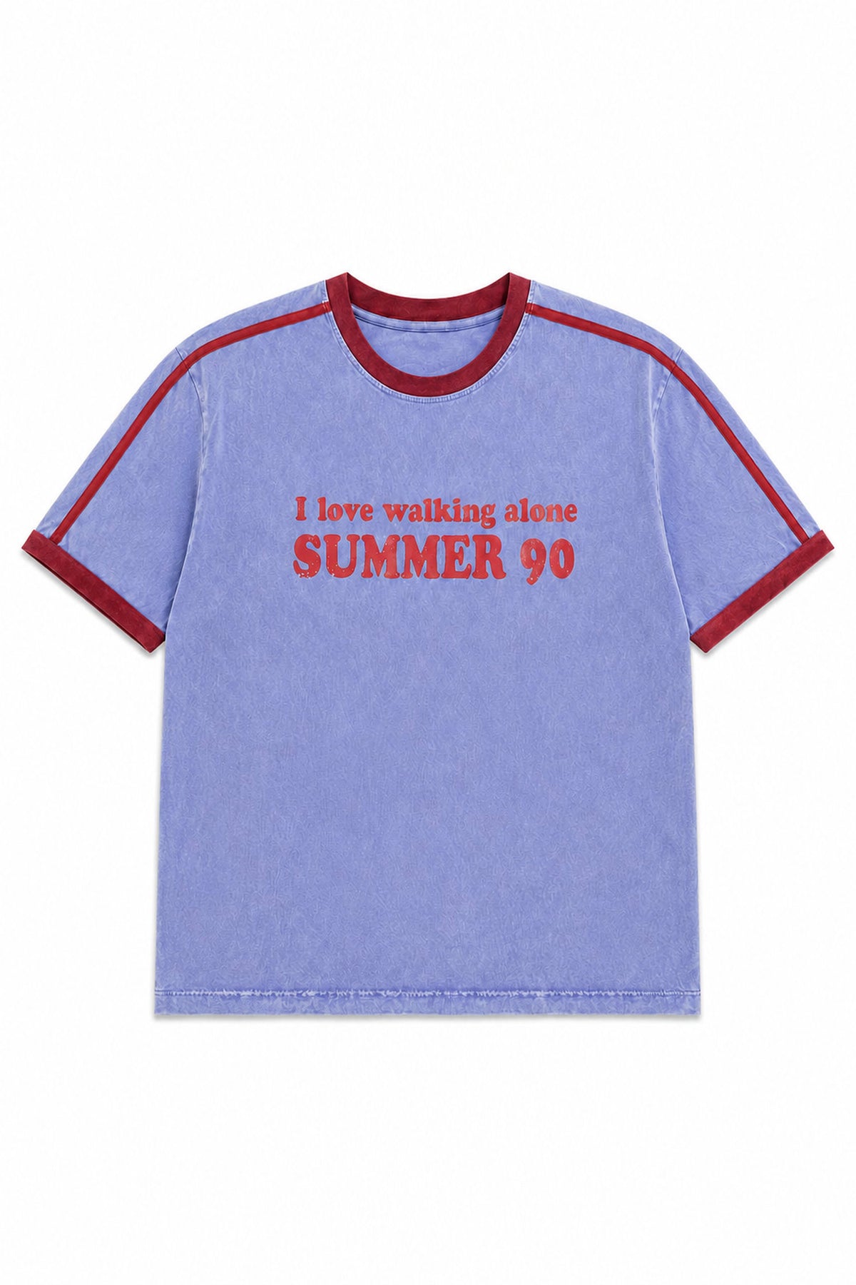 Summer ’90 Ringer Tee -Washed lavender blue