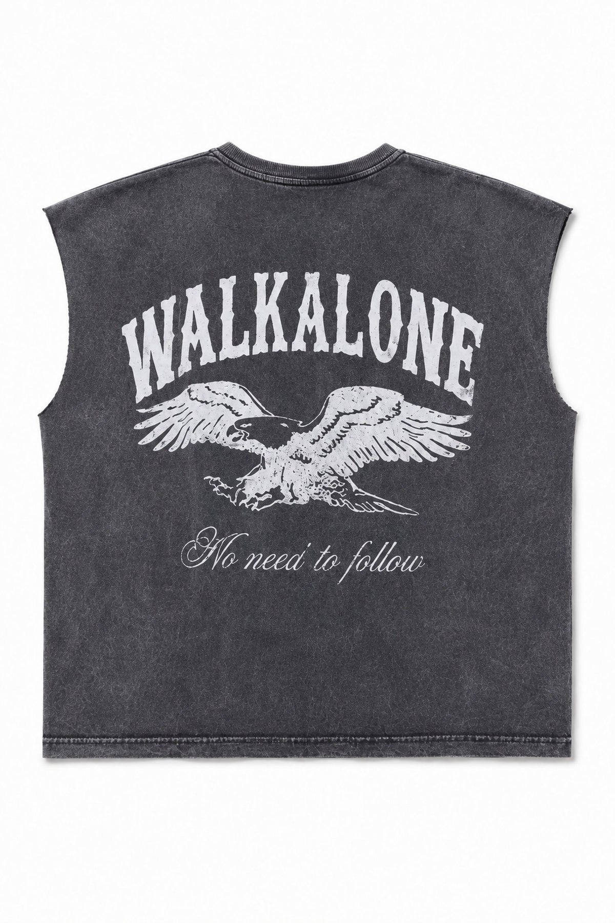 Unbound Eagle Sleeveless Tee -Washed grey
