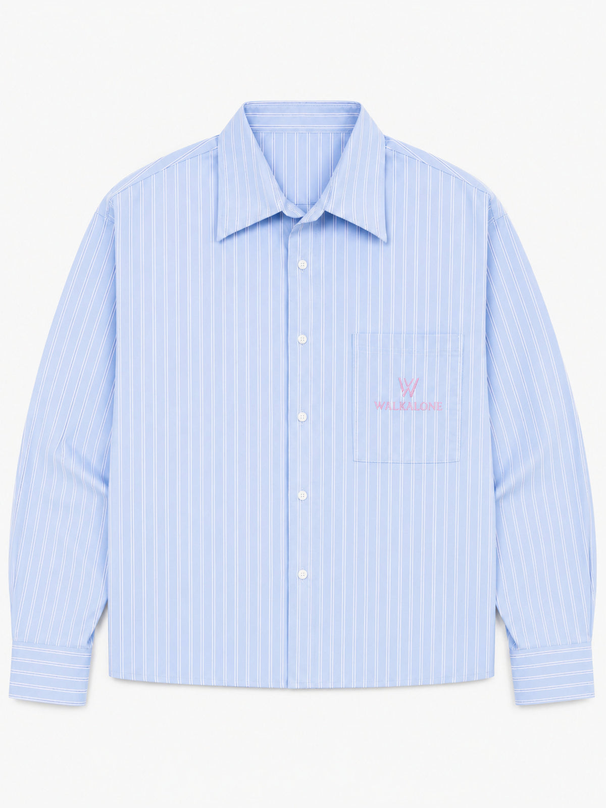 Break the Line Cropped Shirt — Sky Blue