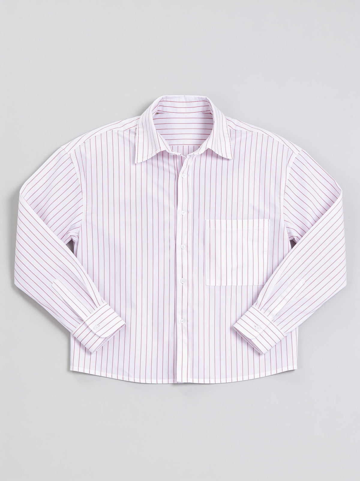Break the Line Cropped Shirt — Pink Stripe
